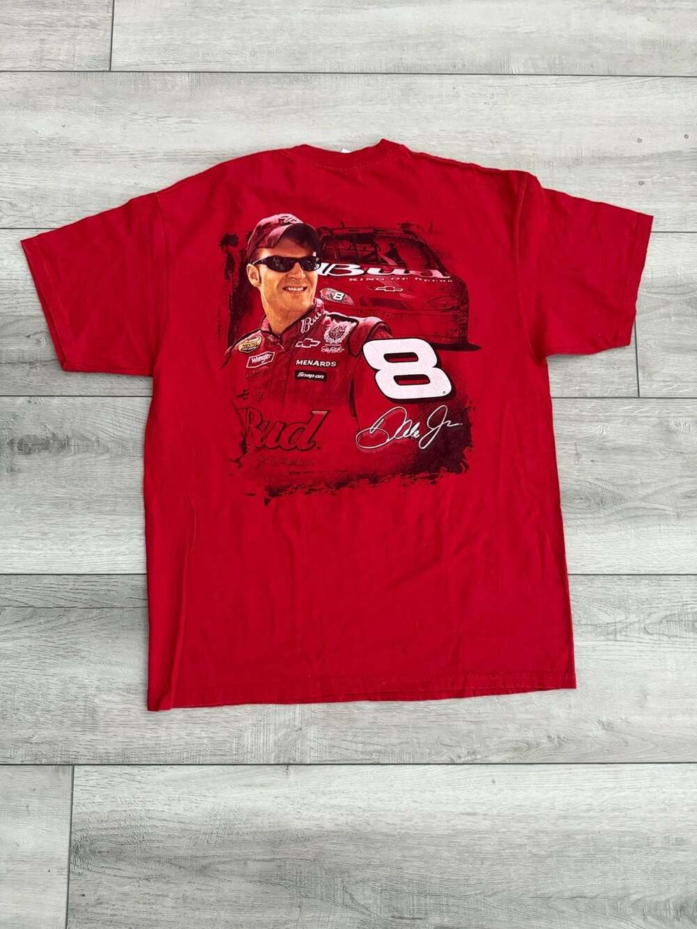 Y2K vintage Chase Authentics Dale Earnhardt Jr Budweiser Nascar T-Shirt Large Re